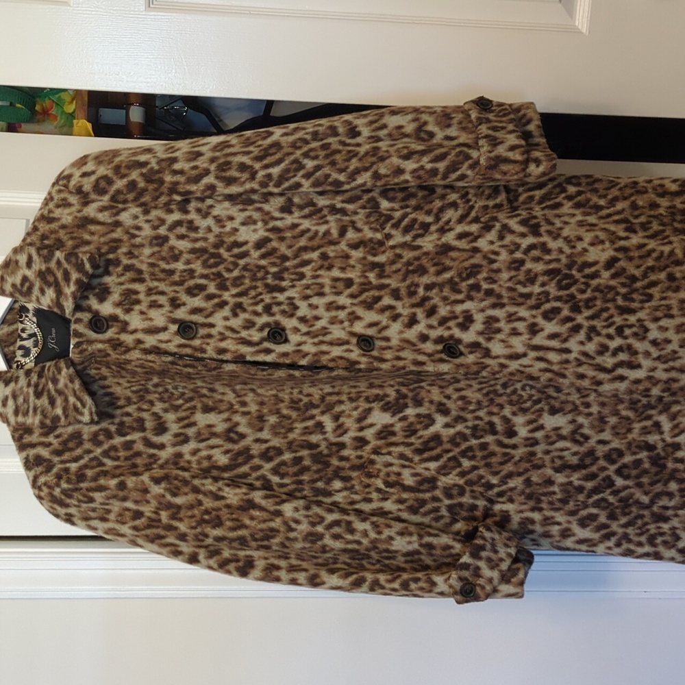 J. Crew Size 2 Leopard Print Top Coat